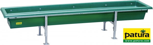 Futtertrog für Kälber und Schafe, 2 m Kunstst., Gestell vz, höhenverstellbar