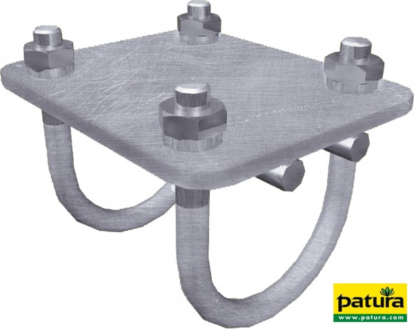 Halter für Nacken- und Nasengurt mit Bügelschrauben für Rohr d= 48,3 mm