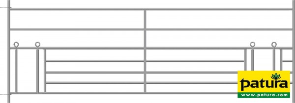 Steckfix-Horde, mit doppeltem Lämmerschl B= 2,75m Höhe 0,92 m