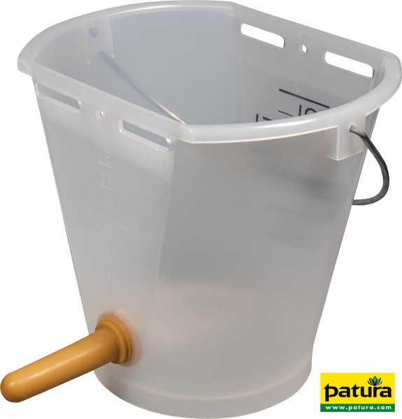 Nuckel-Tränkeeimer 9 l, transparent, kpl. mit Sauger weich und 1-Click-Ventil