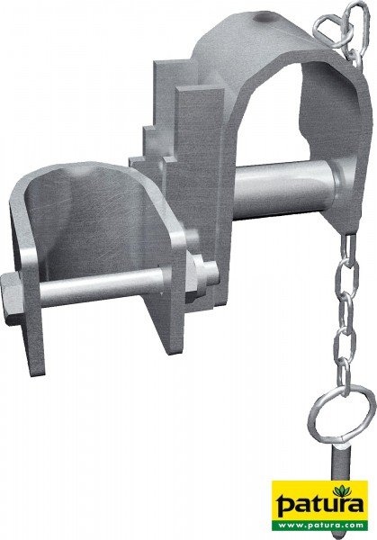 Schelle oben mit Feststellbolzen zum Rahmen zur Halsweiteneinstellung für Selbstfangfressgitter