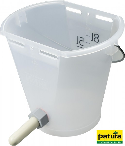 Nuckel-Tränkeeimer 9l transparent kpl. mit Sauger und 1-Click-Ventil