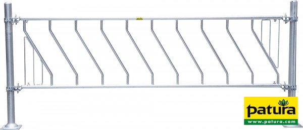 Schrägfressgitter für Kälber, 2 m 5 Plätze