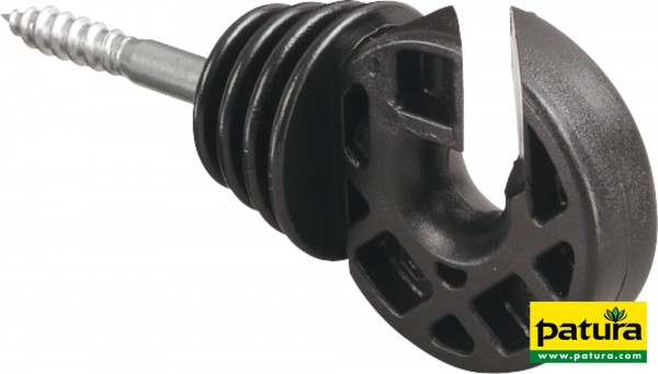 Profi-Ringisolator mit Holzgewinde, mit breitem Schlitz f.Seil (25 Stück / Pack)