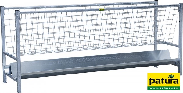 Gangraufe für Schafe, L=2,46m höhenverstellbar, mit Trog mit Schraubenbeutel