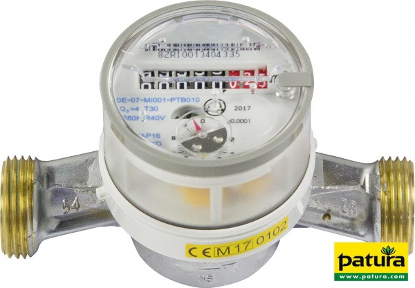 Wassermengenzähler für 3/4 Zoll Umlaufleitung mit 1" Anschlüssen