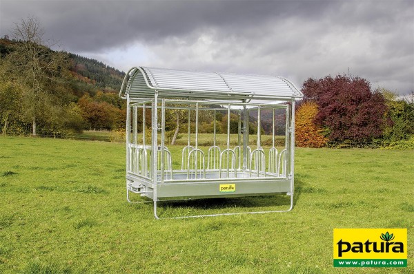 Großballenraufe mit Universalfressgittern und Dach 2,85 x 2,05 m