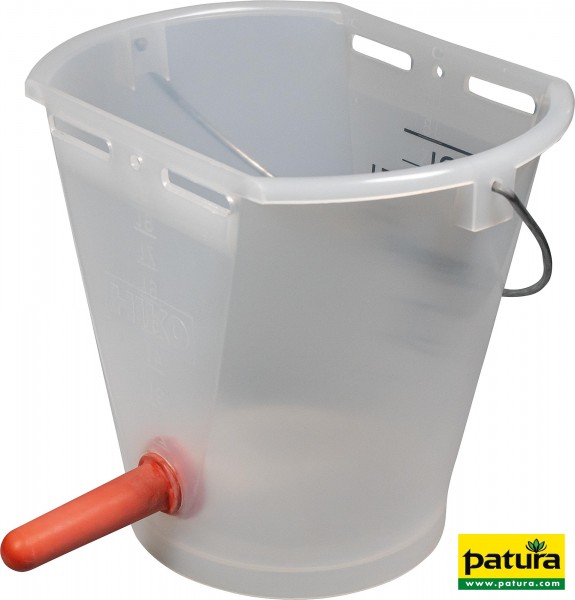 Nuckel-Tränkeeimer 9 l, transparent kpl. m. Sauger mittel und 1-Click-Ventil
