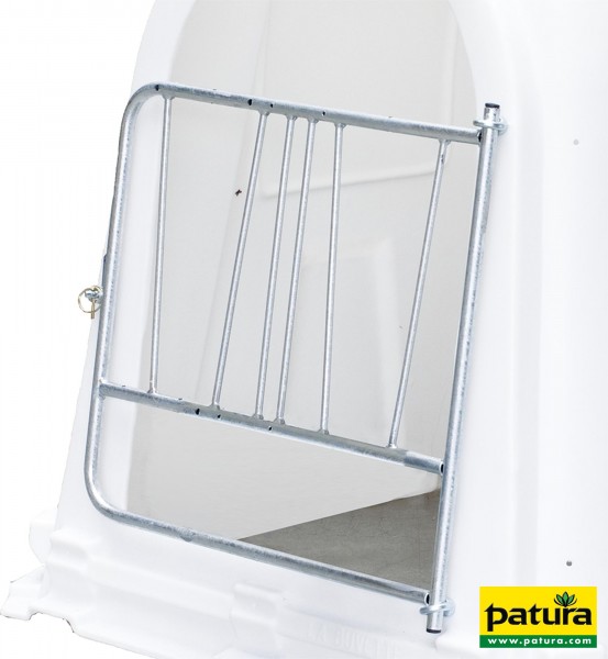 Klapptür mit Nuckeleimerhalter für Kälberhütten Ministar u. Logistar