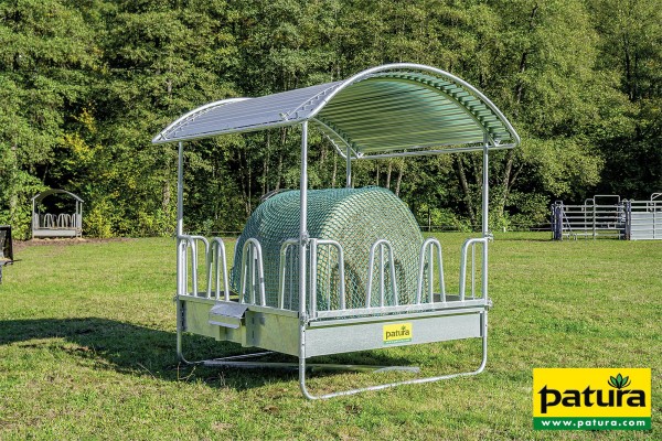 Compact-Viereckraufe mit Palisadenfressgitter und Trog