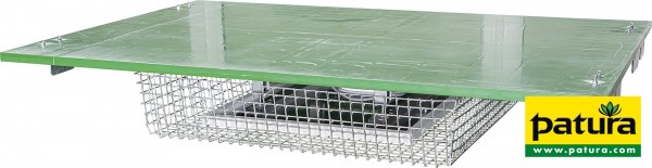 Abdeckung Kälberbox mit Wärmeplatte inklusive Halterahmen und Schutzkorb