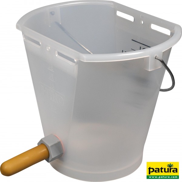 Nuckel-Tränkeeimer 9 l, transparent, kpl. mit Sauger weich und Kugelventil