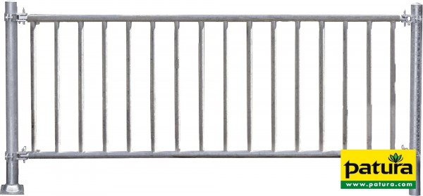 Abtrennung V 4,00 m mit senkrechten Rohren Montagelänge 3,81 - 4,00 m