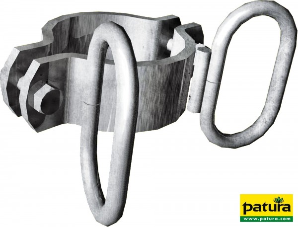 Schelle d=102 mm, 2 Riegelhalter, winklig, vz