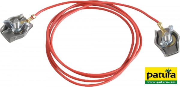 Zaunverbindungskabel Seil, mit 2 Edelstahl-Seilklemmen (1 Stück / Pack)
