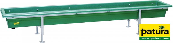 Futtertrog für Kälber und Schafe, 2,5 m Kunstst., Gestell vz, höhenverstellbar