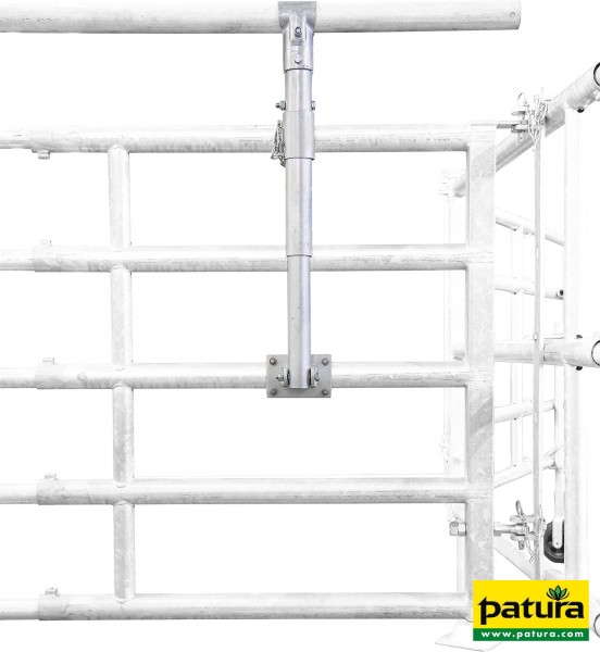 Halter für Zusatzrohr für Abtrennungen und Tore