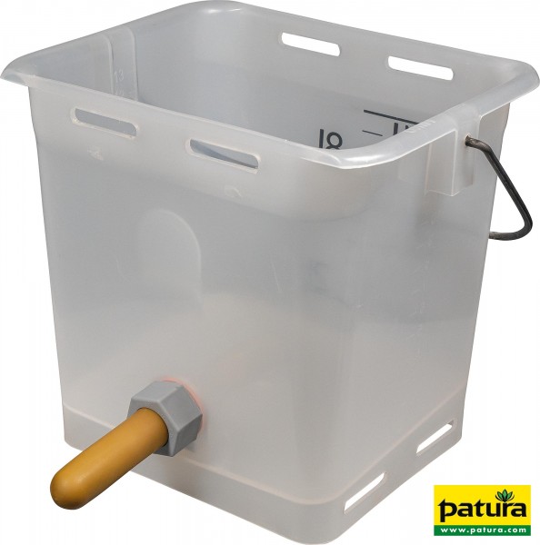 Nuckeltränkeeimer 13 l, transparent kpl. mit Sauger, weich und Kugelventil