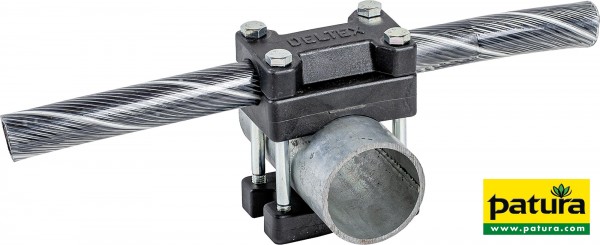 Kreuzklemme für flexibles Nackenseil auf Rohr mit d= 60 mm inkl. Schrauben