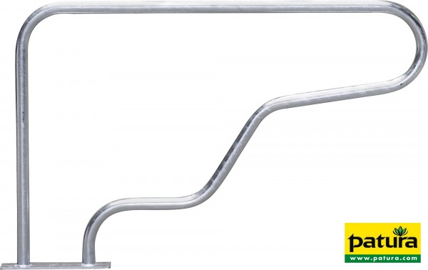 Liegeboxenbügel Classic, d=48,3 mm mit Bodenplatte, L=1,30 m, H=0,85 m