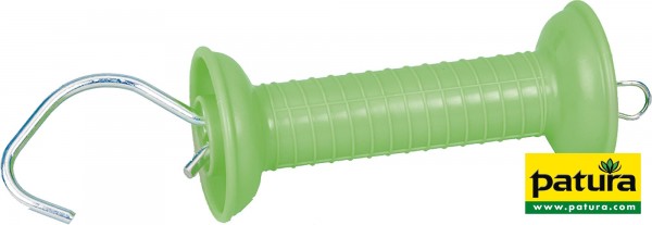 Torgriff mit Zugfeder und Haken neon grün