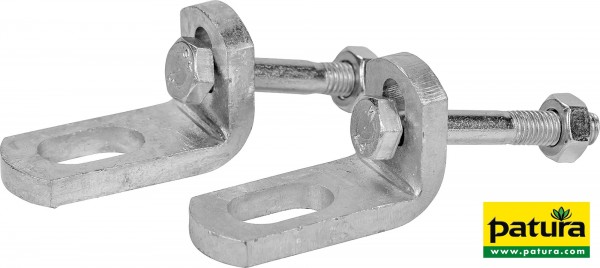 Anschraublaschen für Horden (1 Paar) zum Anschluss an Gangraufe und Gangtrog verzinkt, für Schafe