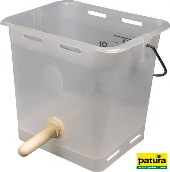 Nuckel-Tränkeeimer 13 l transparent kpl. mit Sauger, hart und 1-Click-Ventil